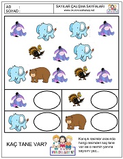 okul öncesi çocuklar için sayı kavramı ile ilgili çalışma sayfaları